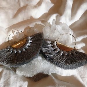 Tassel fan earrings